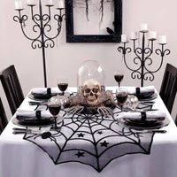 Lace Spider Web & Skeleton Fireplace Mantel Scarf