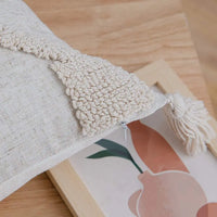 Boho Hand-Tufted Geometric Cushion Cover with Tassels — Cotton Linen | 8 Styles | 2 Sizes