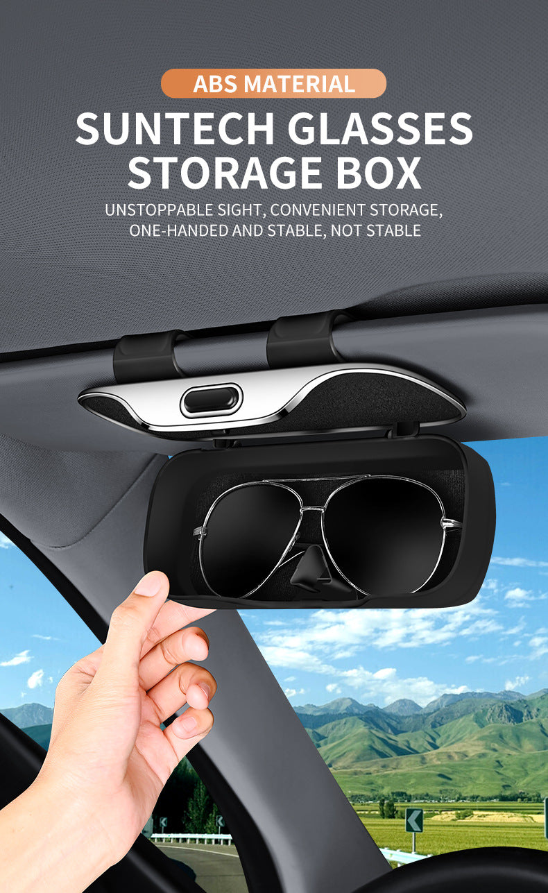 Car Sun Visor Glasses Case | ABS & Flocked Interior | One-Hand Open