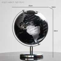 Metal desk globe — black & gold or silver