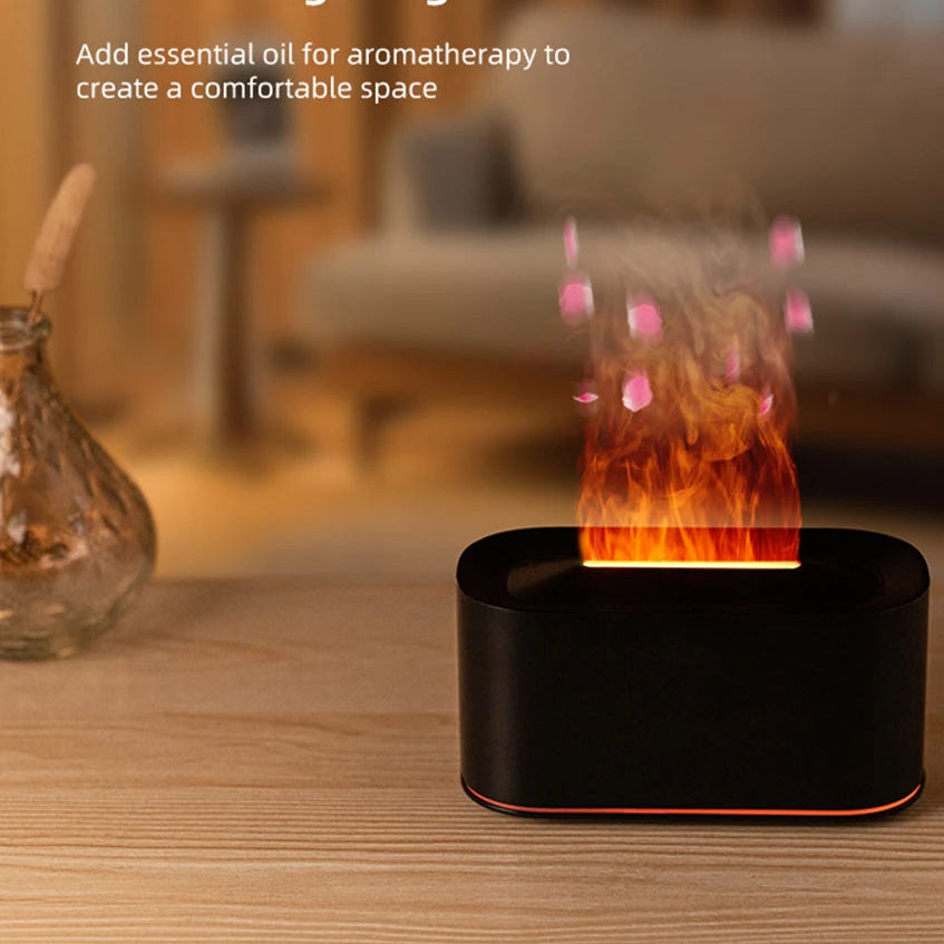 Flame Essential Oil Diffuser — Aromatherapy Humidifier | Colourful Water Vapour | 7 Finishes