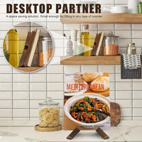 Rustic Wooden Cookbook Stand — Kitchen Counter Recipe Holder | Heritage Grain