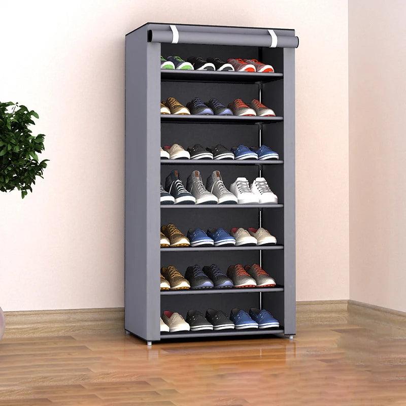 Rolling shutter shoe cabinet