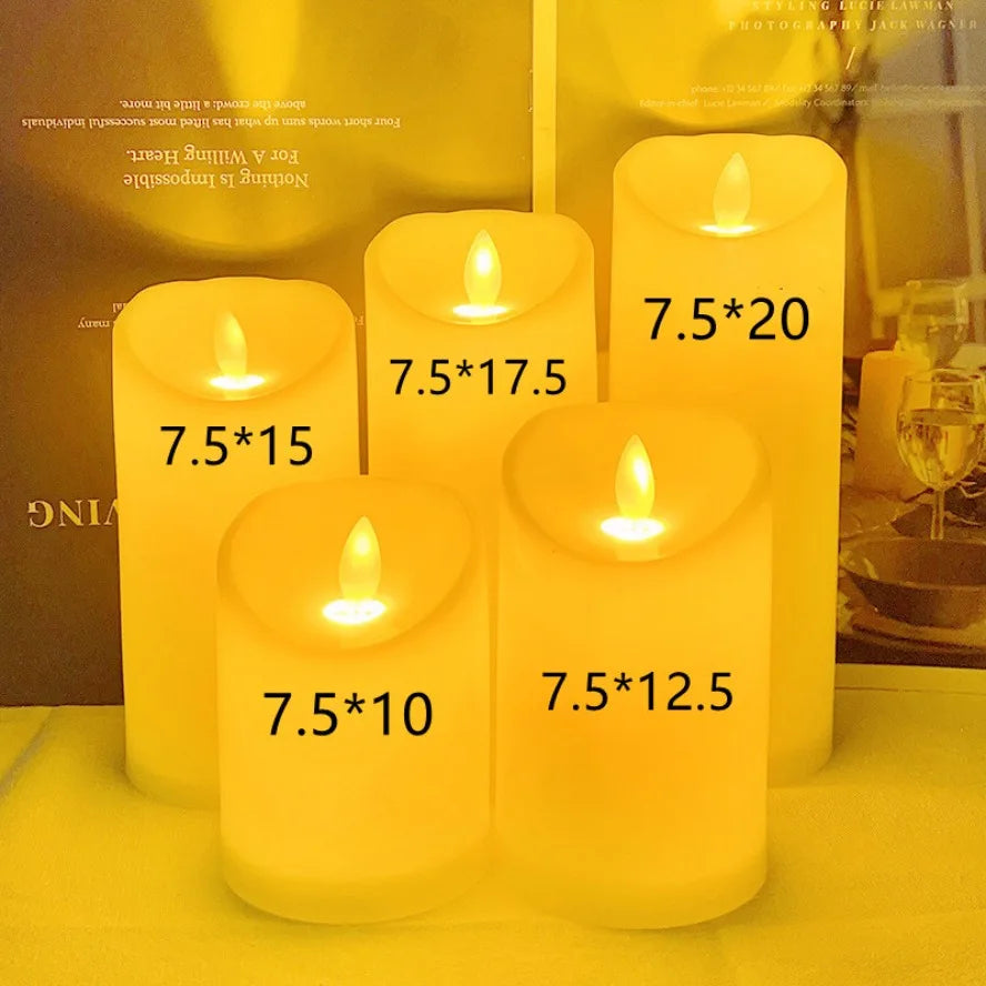 Flameless LED Pillar Candles — Warm Flicker | Set of 1–10 | Wedding & Events