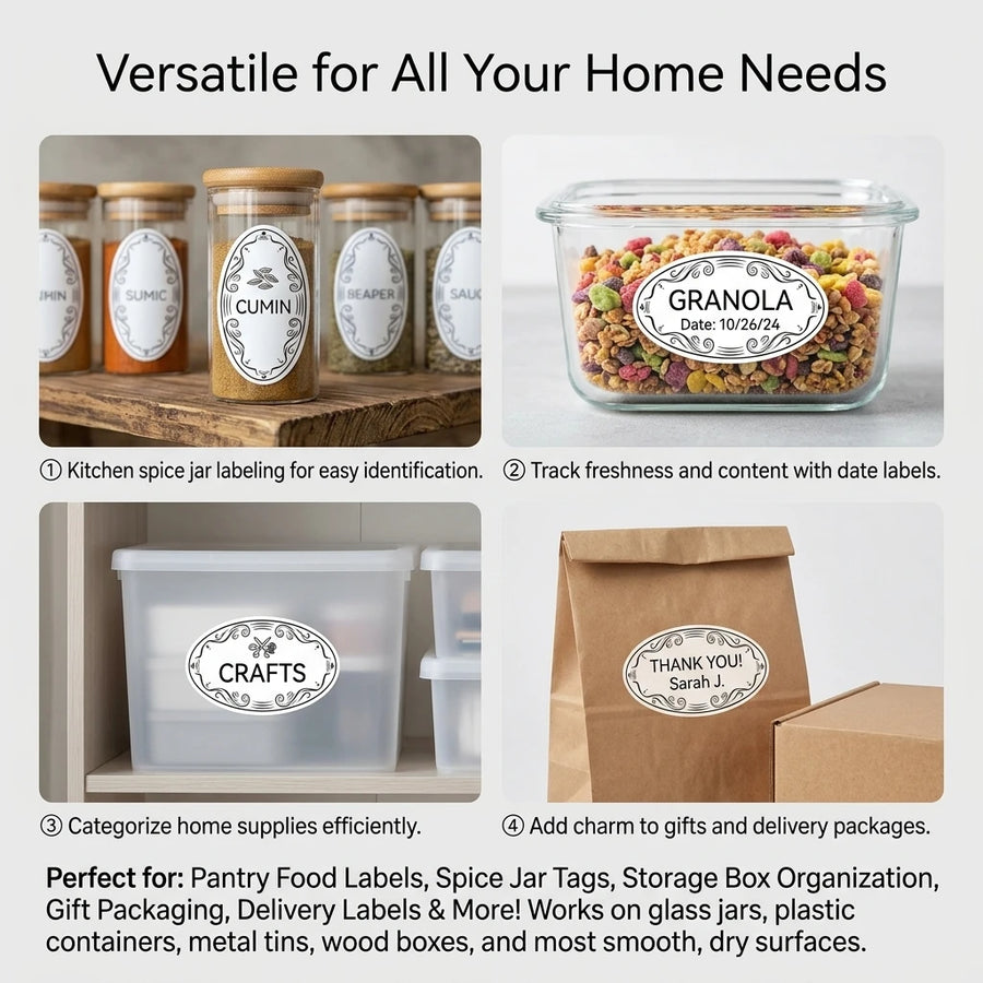 Fridge & Freezer Food Label Stickers — 150 per Roll, Food-Safe