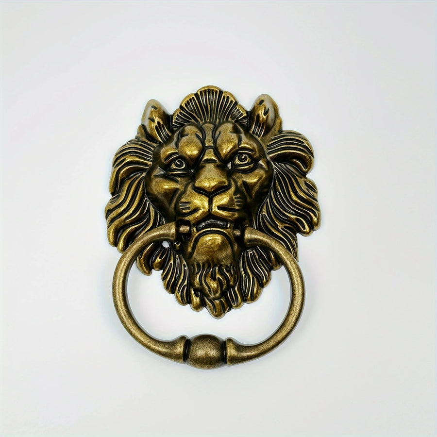 Antique Bronze Lion Head Door Knocker — 6.3"