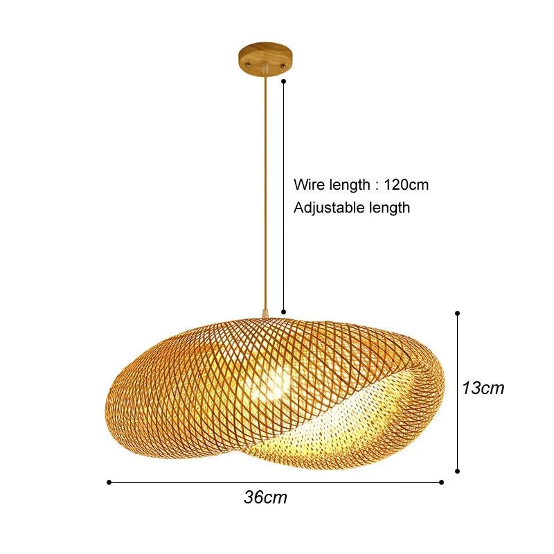 Hand-woven bamboo & rattan pendant light
