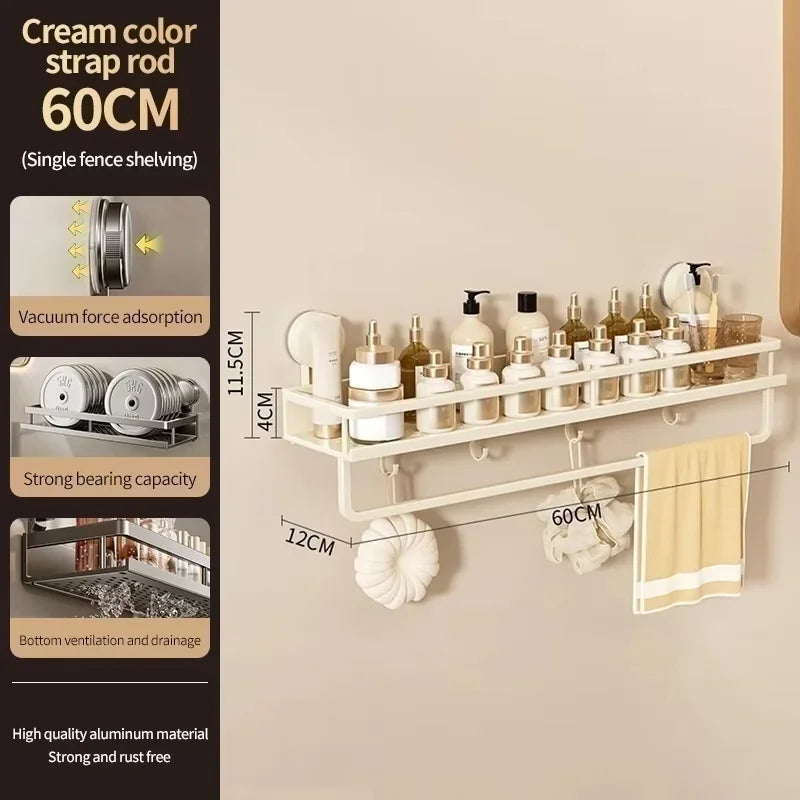 Suction Cup Bathroom Rack — No Drill Required