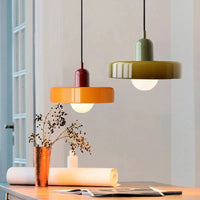 Bauhaus Glass Pendant Chandelier — Hand-Blown Shade