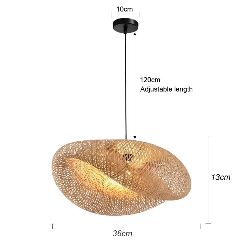 Hand-woven bamboo & rattan pendant light