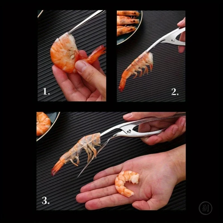 Stainless Steel Shrimp Deveiner & Peeler | Ergonomic Seafood Prep Tool