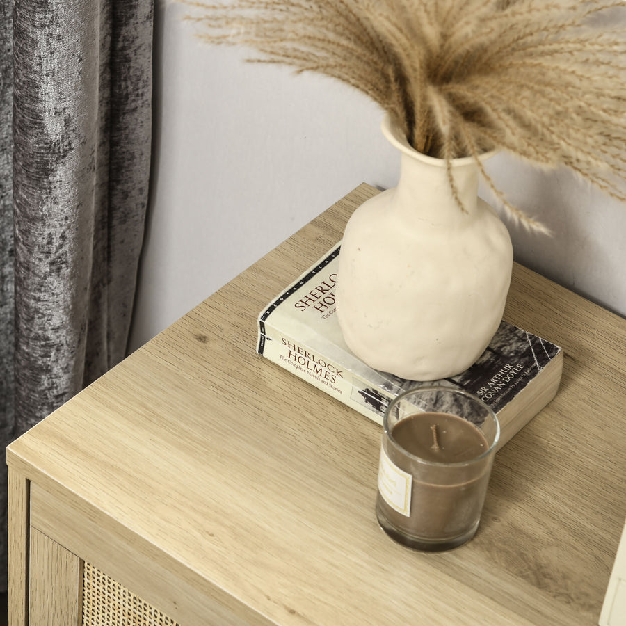 4 Drawer Dresser, Boho Chest of Drawers Storage Cabinet, Natural