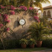 Antique Double-Sided Iron Wall Clock — Silent Movement | Indoor & Outdoor