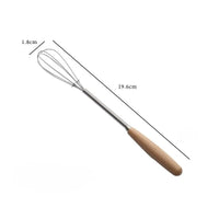 Mini Stainless Steel Whisk with Wooden Handle — Single or 3-Pack