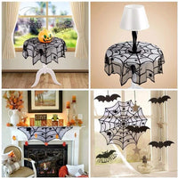 Halloween Bats & Spider Web Lace Decor Set