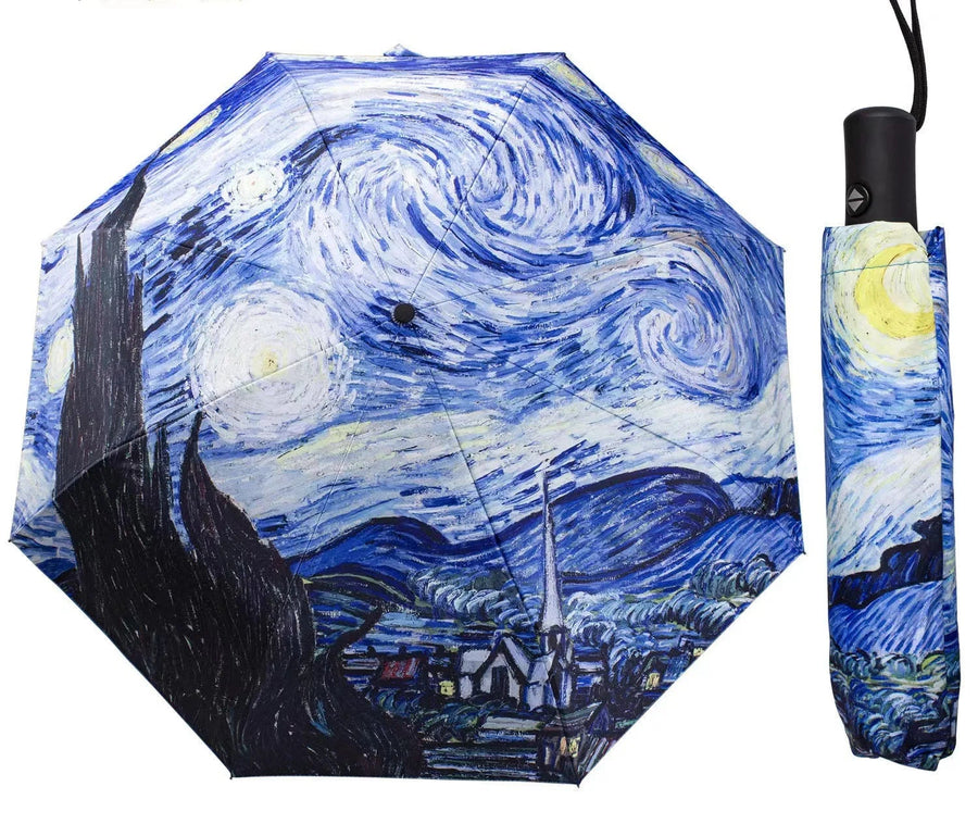 Fine Art Print Umbrella — Compact Foldable | UV & Rain | 9 Masterwork Designs