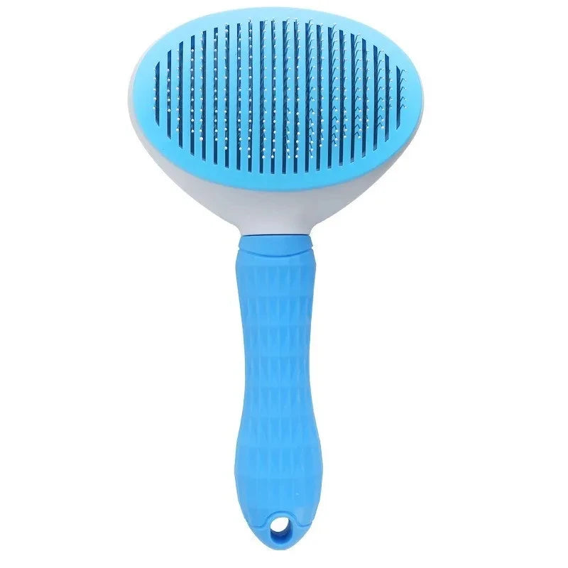 Self-Cleaning Pet Slicker Brush — Dogs & Cats, All Coat Types
