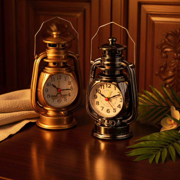 Retro Oil Lamp Alarm Clock — Vintage Kerosene Lantern Design | Home Decor
