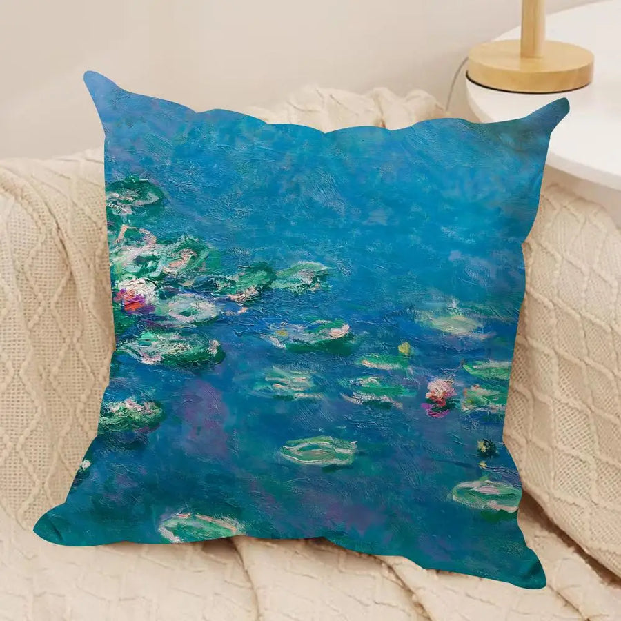 Claude Monet Art Cushion Cover — Silky Short Plush | Invisible Zipper | 10 Designs | 5 Sizes