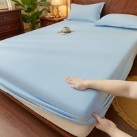 Washed cotton fitted sheet