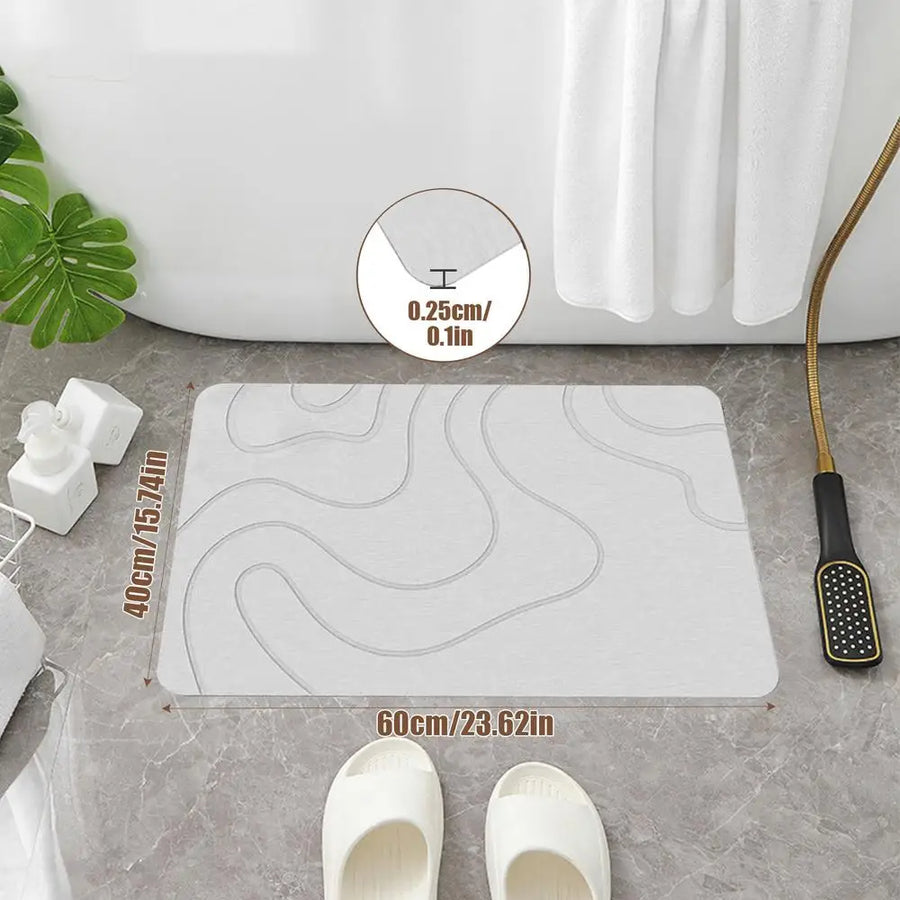 Diatomite Bath Mat — Quick-Dry, Non-Slip, 40×60cm