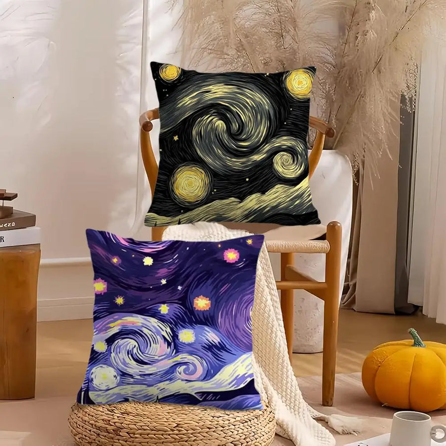 Van Gogh Starry Night Cushion Cover —  Plush Double-Sided Print