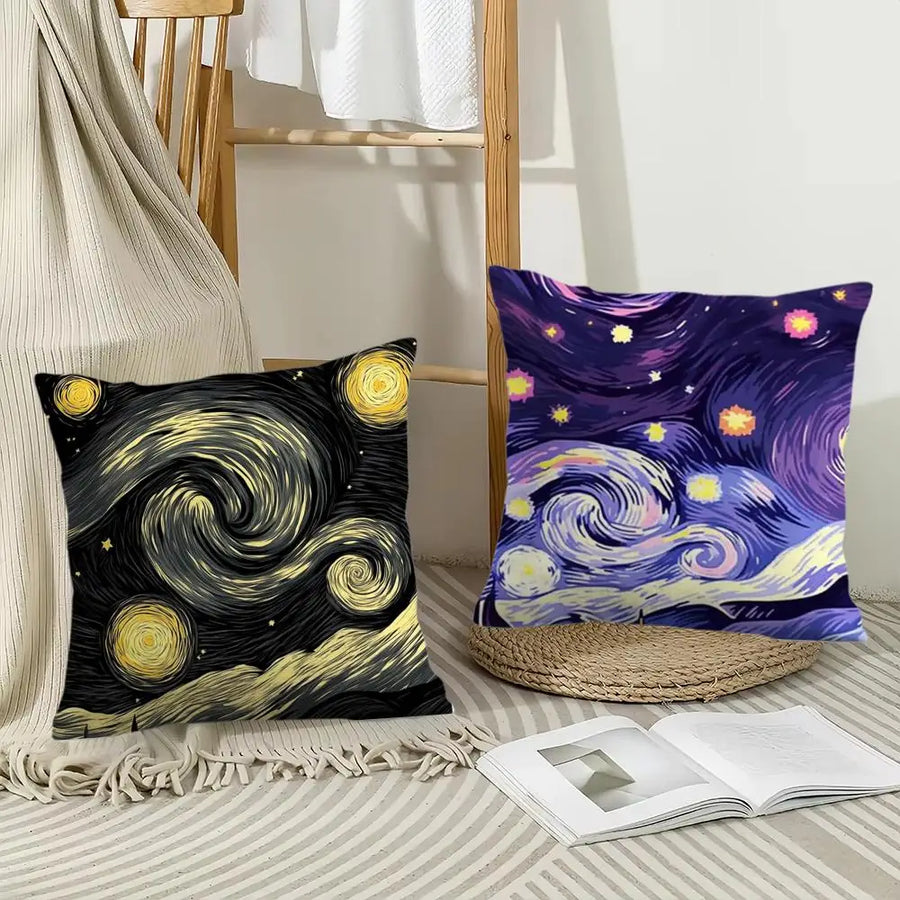Van Gogh Starry Night Cushion Cover —  Plush Double-Sided Print