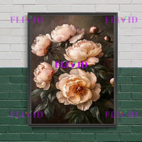 Dark moody floral rose canvas print