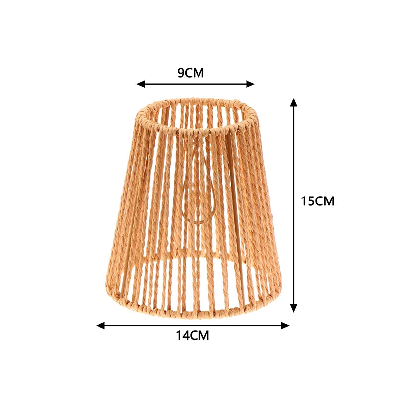 Handmade Woven Rope Lampshade — Rustic Vintage Iron Frame | 7 Styles | Bedroom, Living Room & Hotel