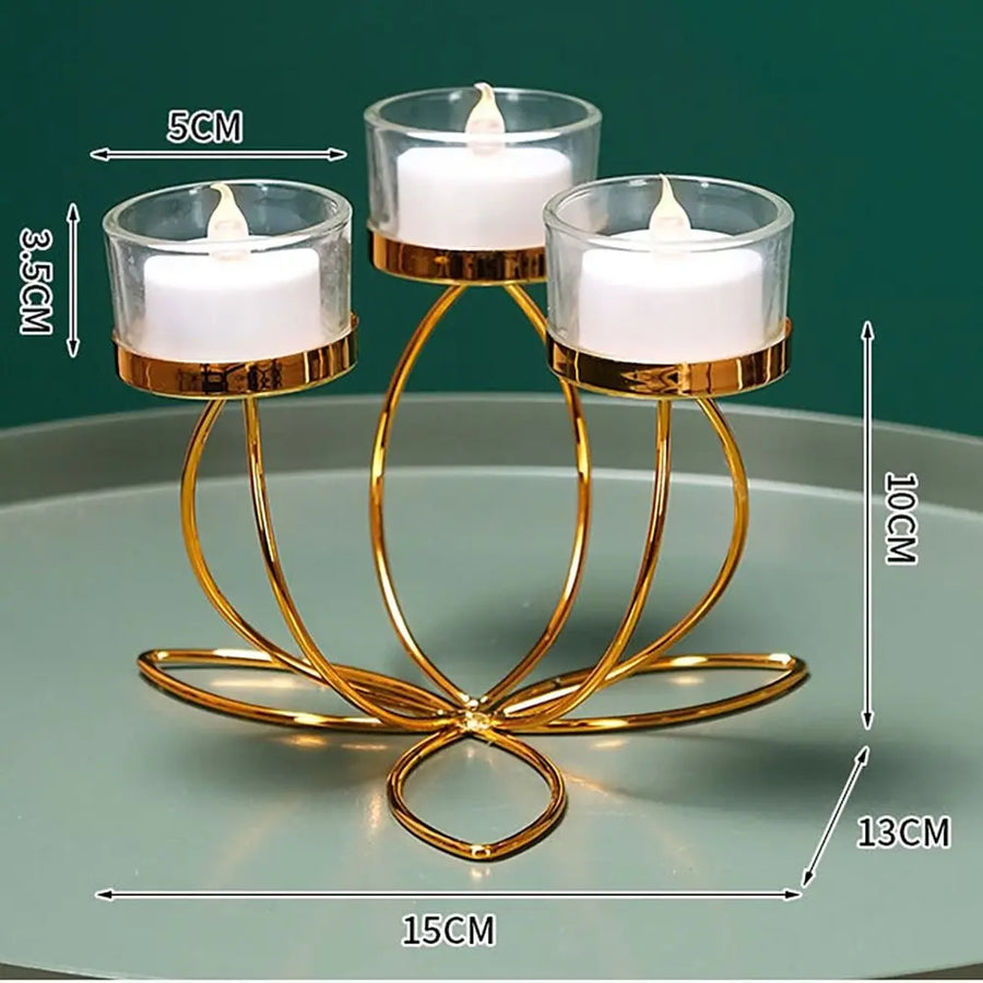 Gold Metal Candlestick Holder | Retro European Style | 1, 3, 4 & 5 Head