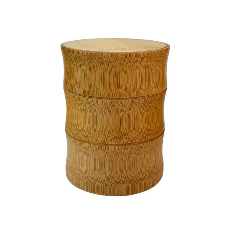 Natural bamboo food storage canister