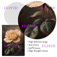 Dark moody floral rose canvas print