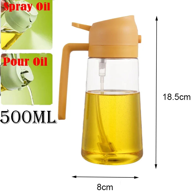 2-in-1 Oil Spray & Pour Dispenser Bottle | Refillable | 200ml, 300ml & 500ml