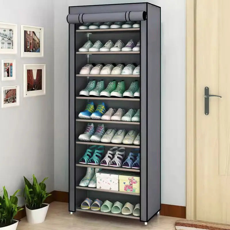 Rolling shutter shoe cabinet