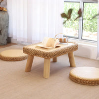 Rattan Coffee Table & Cushion Set