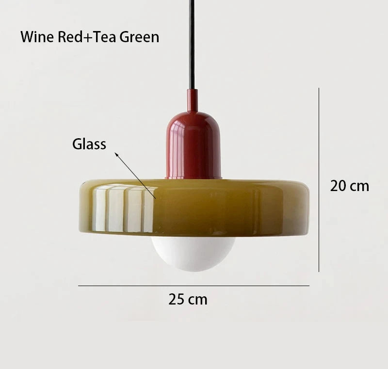 Bauhaus Glass Pendant Chandelier — Hand-Blown Shade