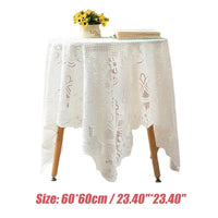White Lace Tablecloth | Farmhouse & Pastoral Style | 60×60cm