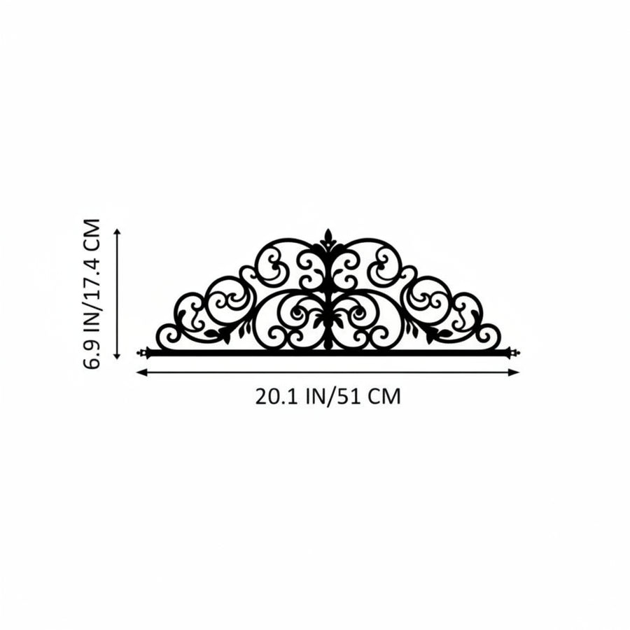 Art Deco Iris Scroll Metal Wall Art — Floral Hanging Decor | Bedroom, Wedding & Festive