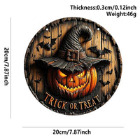 Round Wooden Halloween Sign