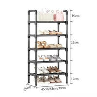 Black elevated shoe rack