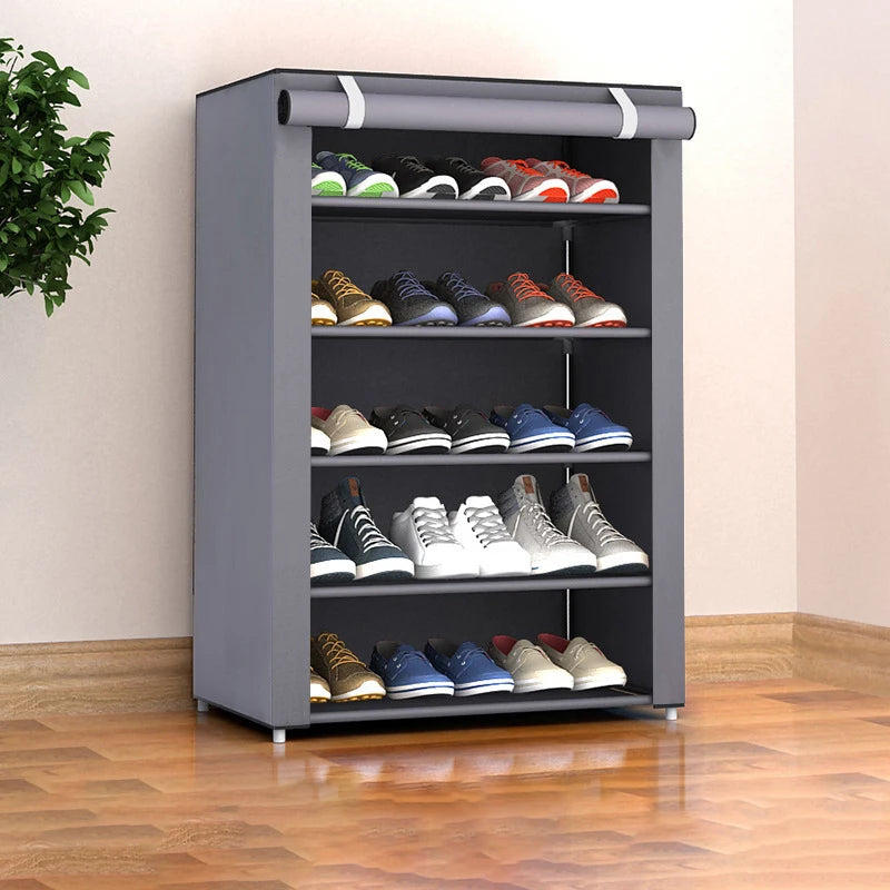 Rolling shutter shoe cabinet