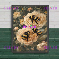 Dark moody floral rose canvas print