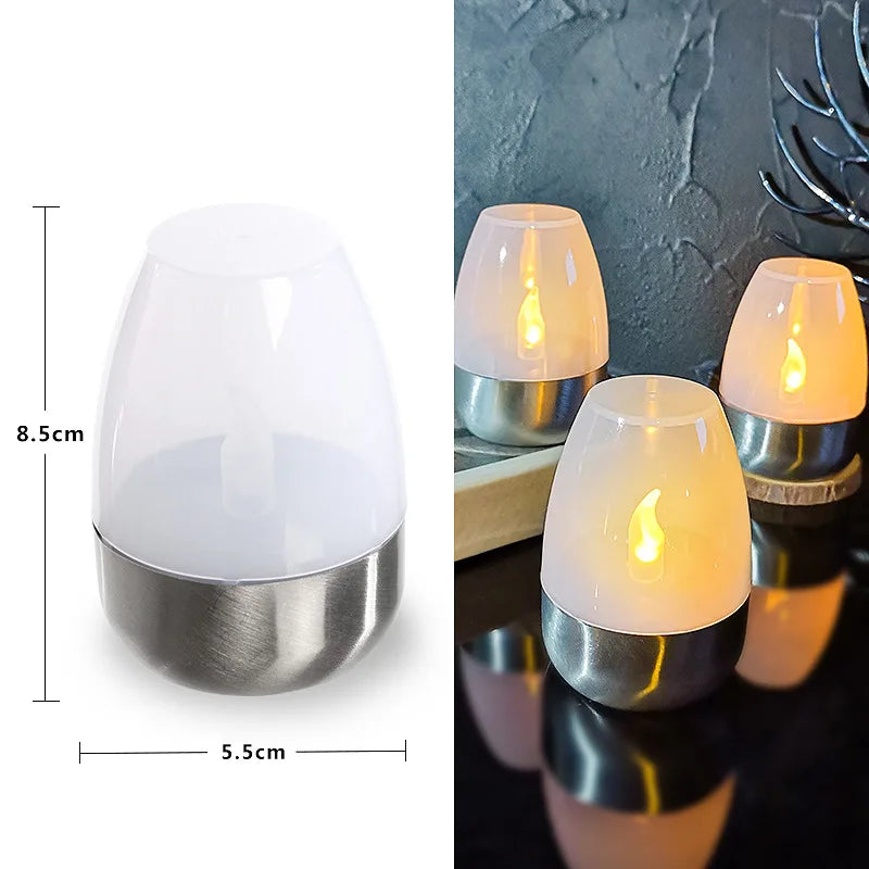 Flameless Solar LED Pillar Candles — Outdoor Waterproof | Wedding & Garden | Set of 1–4