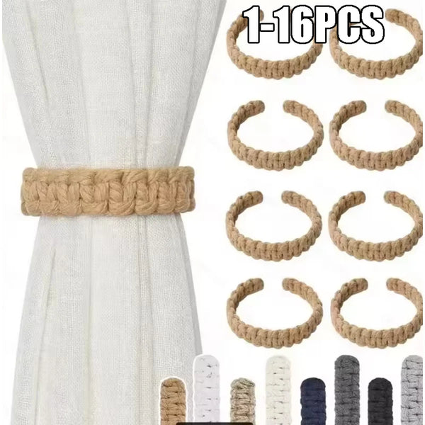 Handmade Jute Curtain Tie-Backs | Twist Knot Design | Boho Window Decor