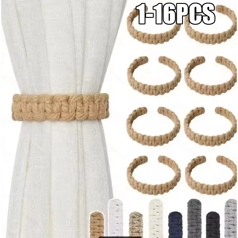 Handmade Jute Curtain Tie-Backs | Twist Knot Design | Boho Window Decor