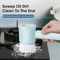 Cordless electric spin scrubber