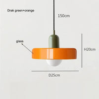 Bauhaus Glass Pendant Chandelier — Hand-Blown Shade