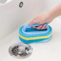 Handled Sponge Scrub Brush — Bathtub, Tiles, Kitchen & Bathroom