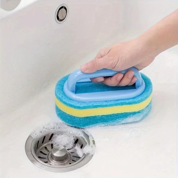 Handled Sponge Scrub Brush — Bathtub, Tiles, Kitchen & Bathroom