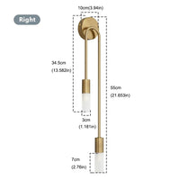 Nordic Modern Wall Lamp — Dual Light, Touch Switch, Black & Gold